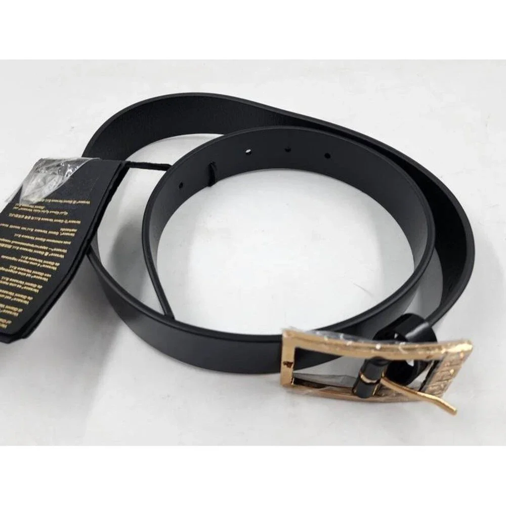 Versace Greca Belt Men's 80/32 Black Buckle Closure